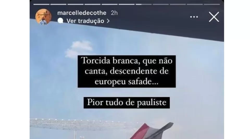 Assessora de Anielle critica ‘torcida branca’ do São Paulo no Morumbi