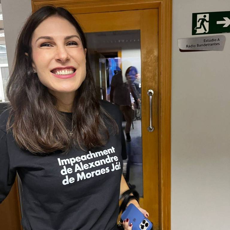 Marina Helena pré-candidata do Partido Novo usa camiseta contra Moraes e gera polêmica na direita