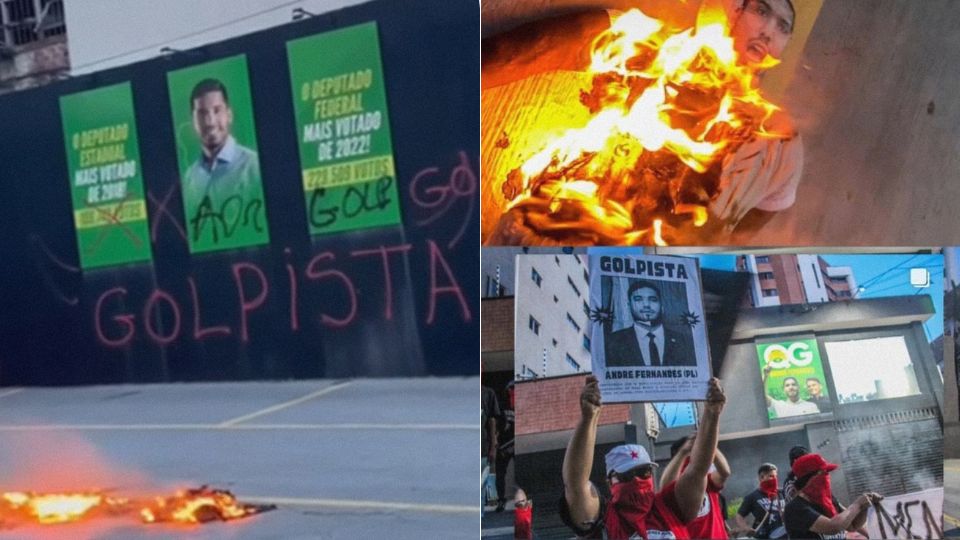 Vandalismo: Manifestantes de esquerda atacam gabinete de deputado federal do PL em Fortaleza