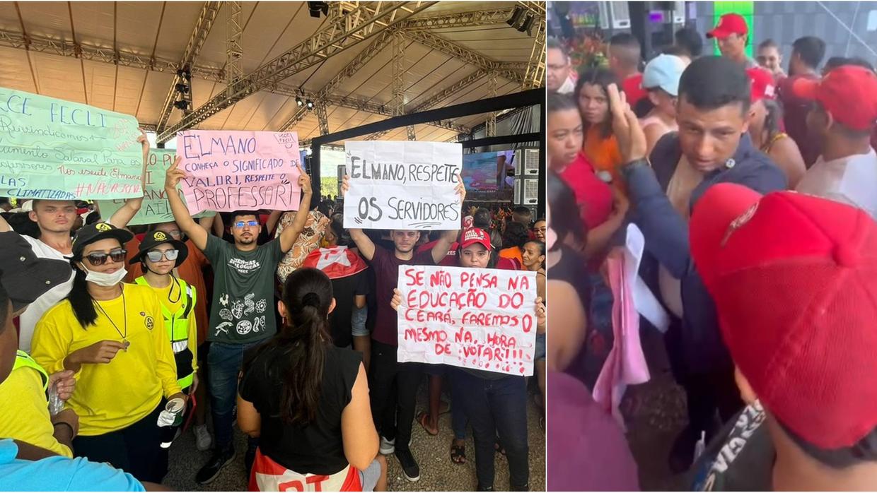 Ceará: Evento com Lula, seguranças recolhem cartazes em protesto contra governador