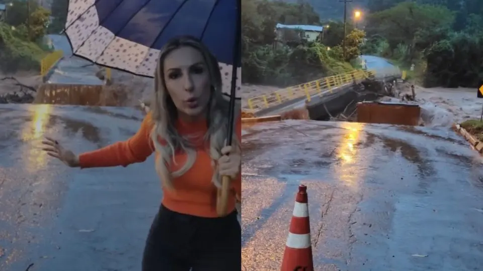 Ponte é levada durante live de prefeita no RS; chuva causou 2 mortes