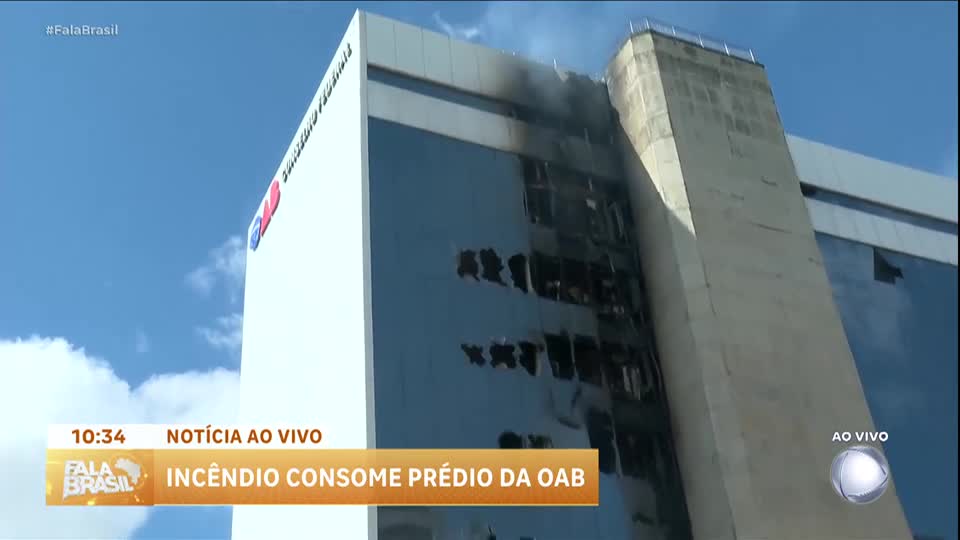 Incêndio atinge sede da OAB em Brasília e 5 pessoas são resgatadas