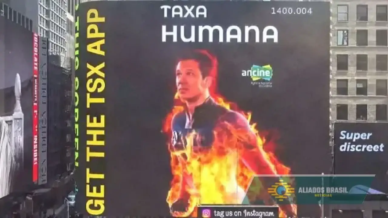 “Taxa Humana”: meme do ministro Haddad é exibido em telão na Times Square