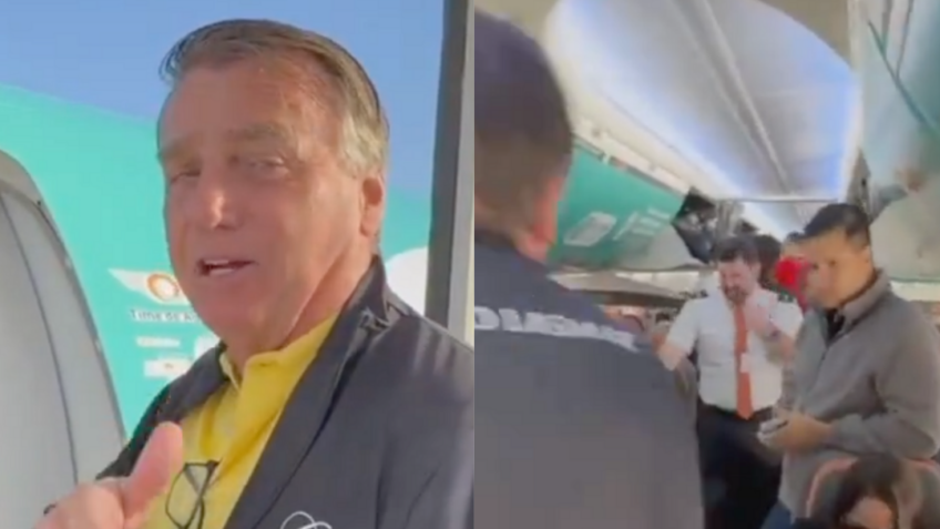 Bolsonaro desembarca e apoiadores fazem grande movimentação no aeroporto