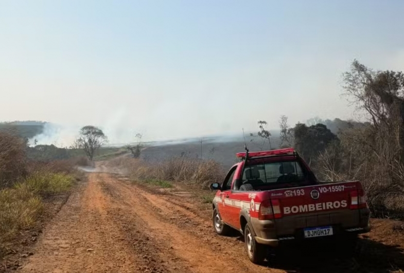 Incêndio atinge área de 50.000 m² de extensão em canavial no interior de SP