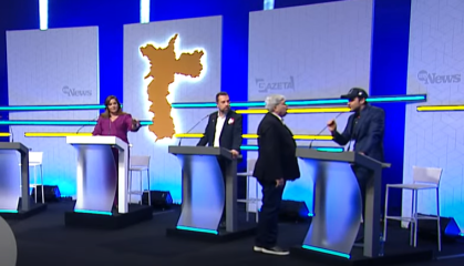 Datena deixa púlpito e vai em direção a Marçal durante debate da TV Gazeta; “Ladrãozinho”, “invasor”, “sem vergonha”