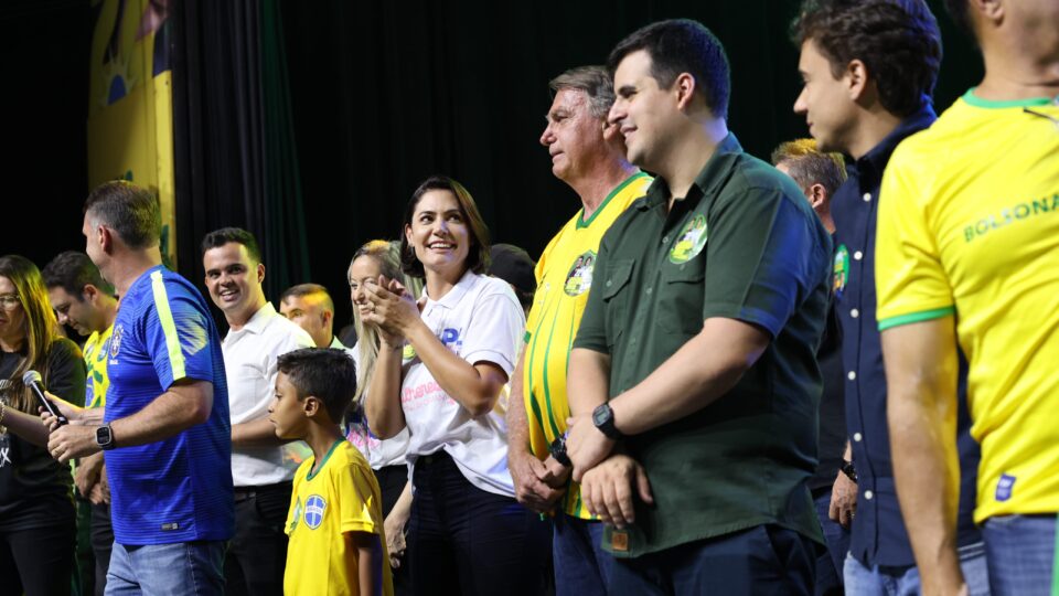 Ex presidente Bolsonaro e Michelle Bolsonaro participa de comício com Bruno Engler na região Centro-Sul de BH