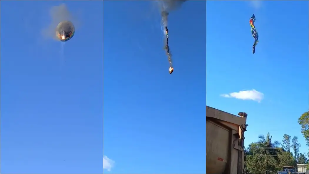 Balão decolou sob aplausos e terminou em tragédia no céu de Santa Catarina