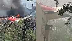 Queda de avião na Índia durante decolagem deixa ao menos um sobrevivente em meio ao caos Queda de avião na Índia durante decolagem deixa ao menos um sobrevivente em meio ao caos