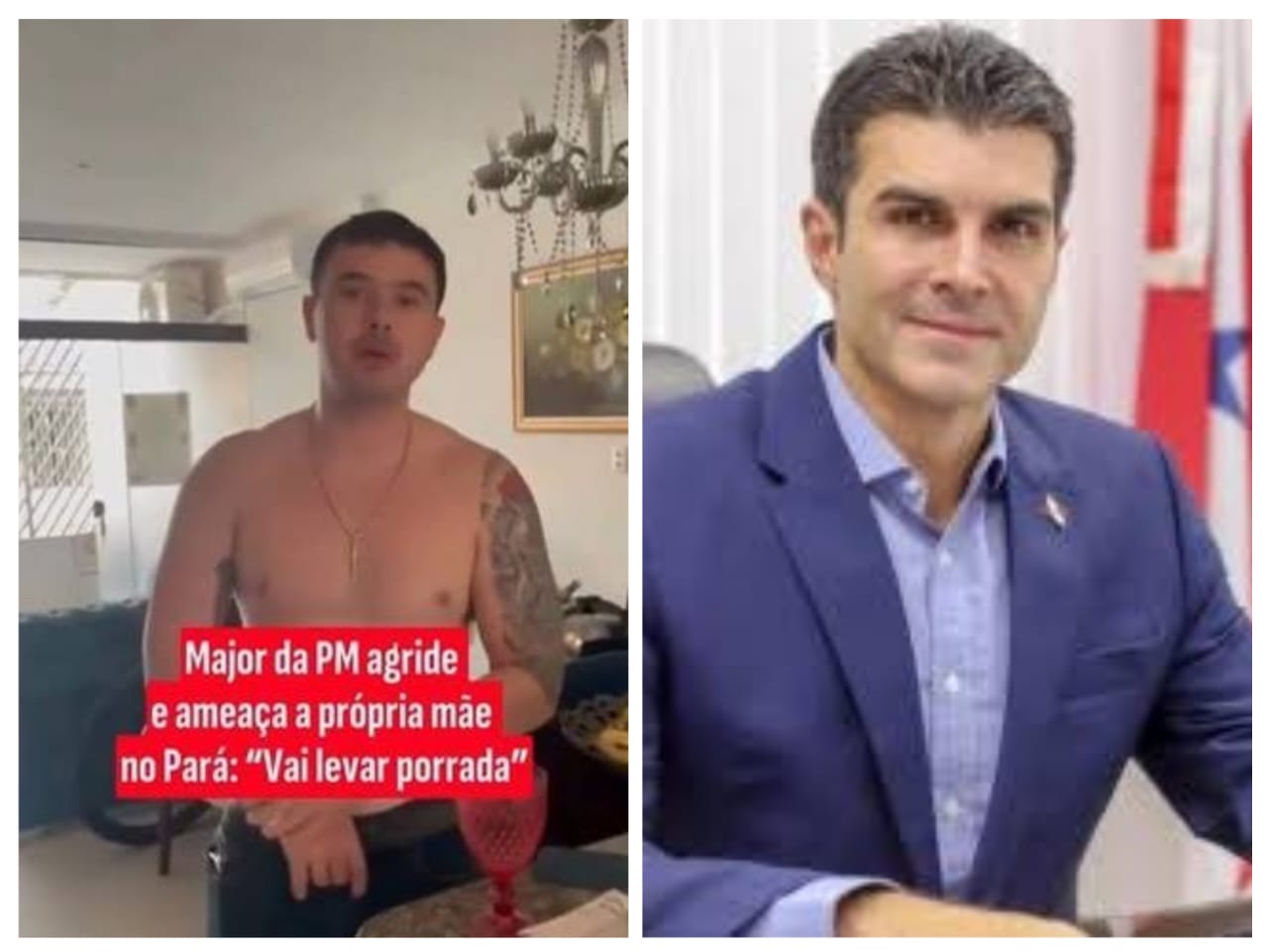Major da PM do Pará é afastado para missão em Portugal após ameaçar a própria mãe em vídeo