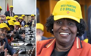 Lula lança boné patriótico e até a frase “Meu partido é o Brasil” vai parar no carrinho do PT