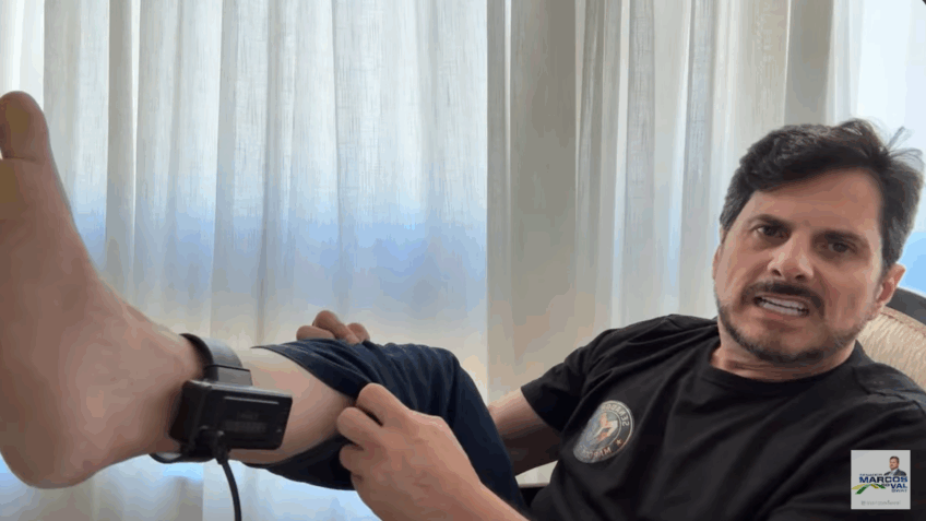 STF humilha senador: Marcos do Val é tratado como bandido e exibe tornozeleira em protesto