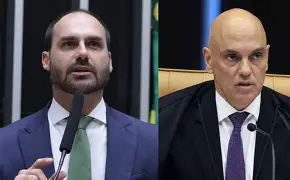 Eduardo Bolsonaro crítica Moraes e o chama de “psicopata”