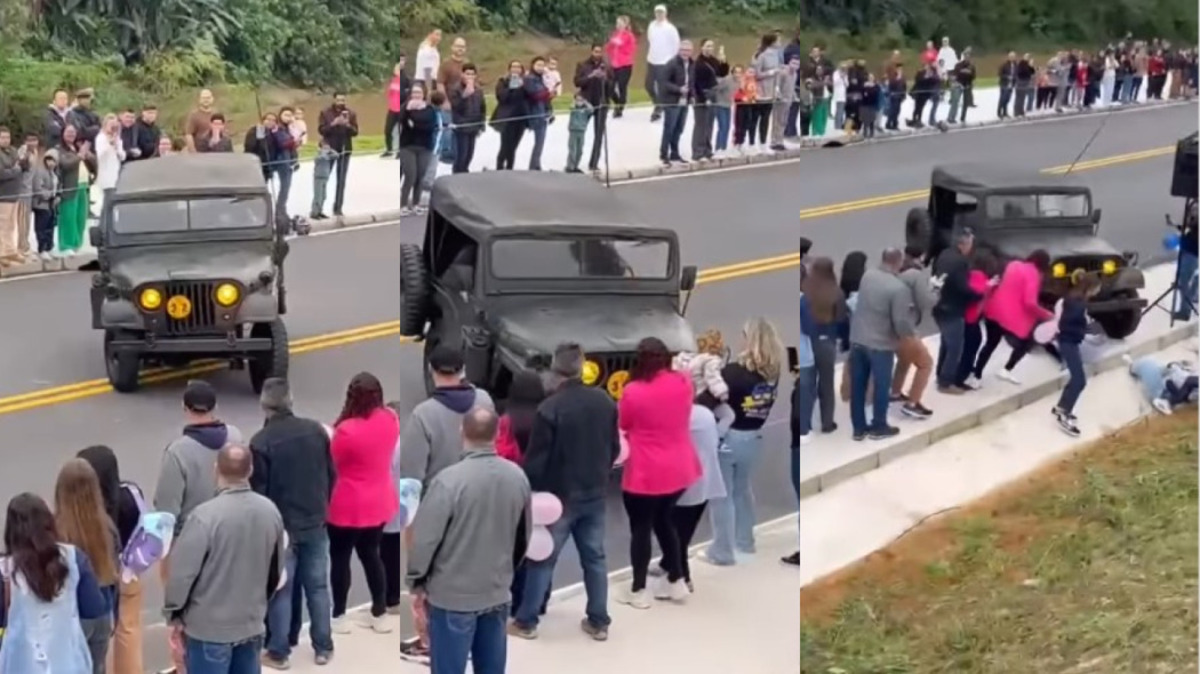 Jipe desgovernado invade calçada e atropela pessoas em desfile de 7 de Setembro em SC