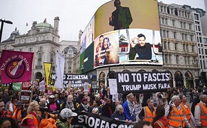 Protestos marcam chegada de Trump a Windsor