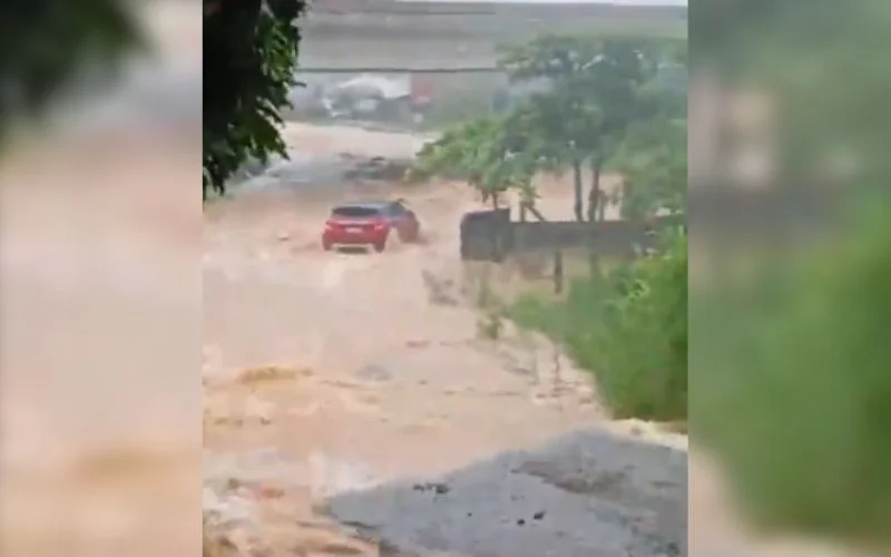 Tragédia em Palhoça: bebê e casal estrangeiro são arrastados pela enxurrada durante fortes chuvas