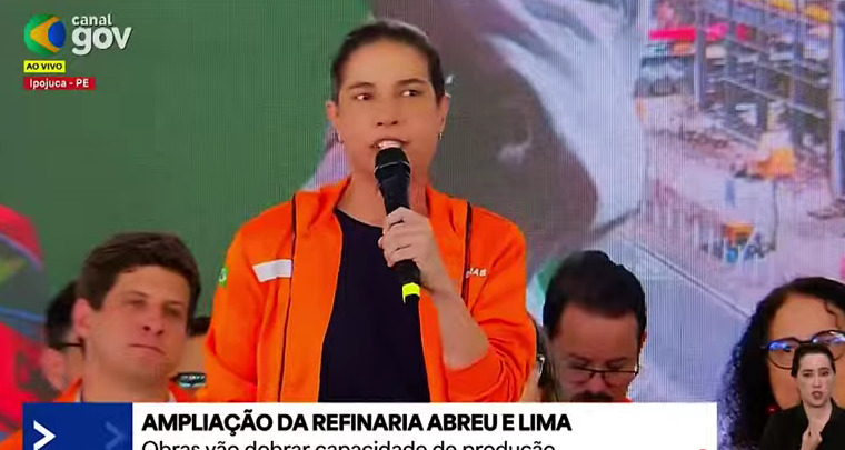 “Obrigada por não abandonar Pernambuco”: Raquel Lyra elogia Lula durante evento na Refinaria