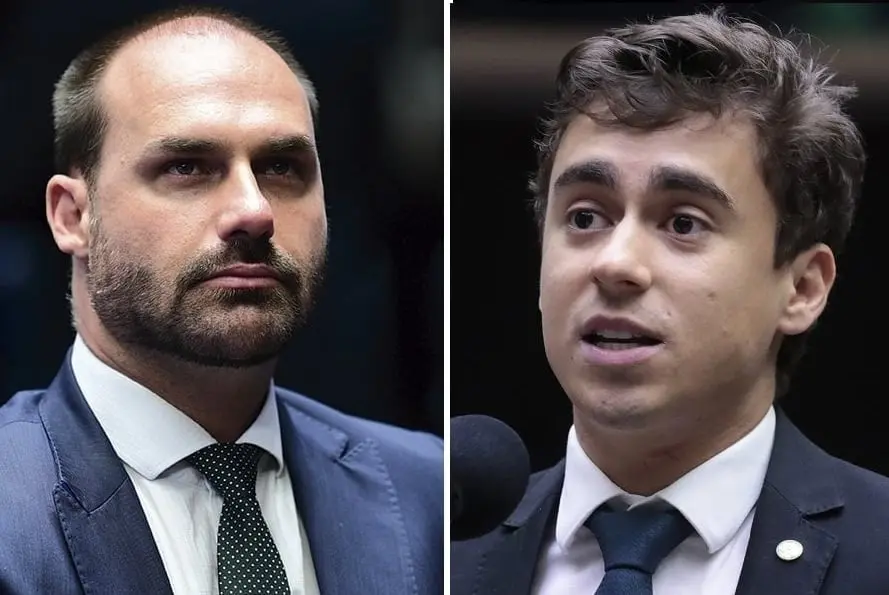 Eduardo Bolsonaro e Nikolas Ferreira celebram prisão de Maduro nas redes