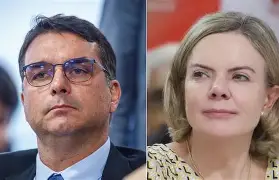 Gleisi ataca Flávio Bolsonaro após discurso nos EUA e gera reação por críticas consideradas exageradas