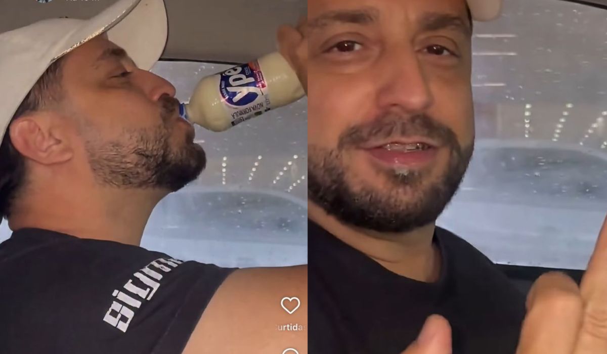 Homem que viralizou “bebendo” detergente Ypê esclarece polêmica: “Era iogurte de coco”