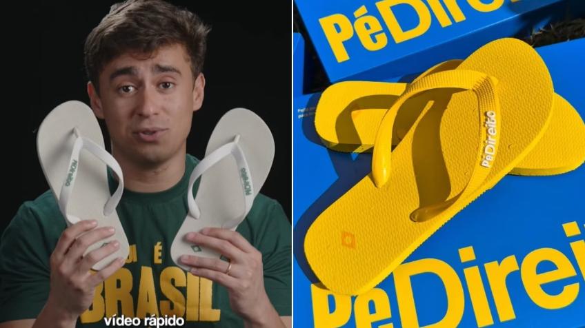 Nikolas Ferreira lança marca de chinelos “Pé Direito” e entra no mercado com discurso político e identidade conservadora