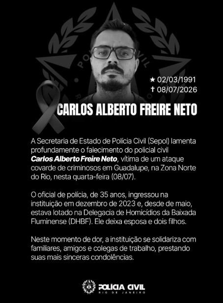 Inspetor da Polícia Civil morto em emboscada no Muquiço é enterrado sob forte comoção em Niterói Inspetor da Polícia Civil morto em emboscada no Muquiço é enterrado sob forte comoção em Niterói