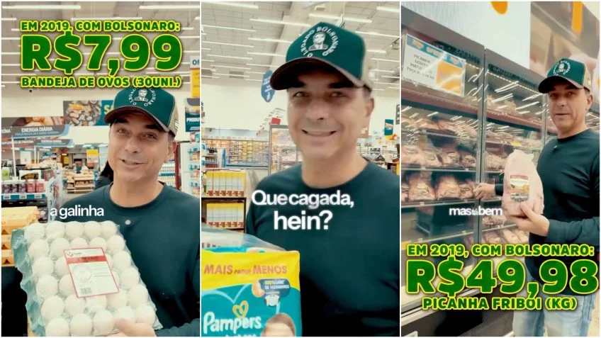 Flávio Bolsonaro afirma que “o poder de compra do brasileiro acabou” e compara preços com 2019 Flávio Bolsonaro afirma que “o poder de compra do brasileiro acabou” e compara preços com 2019