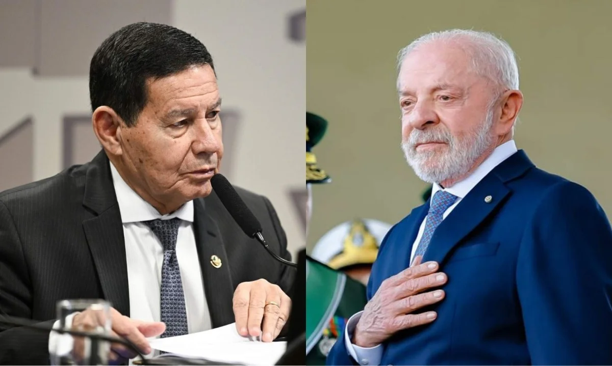 Lula pede apoio de Mourão a projeto sobre terras raras durante cerimônia do Exército