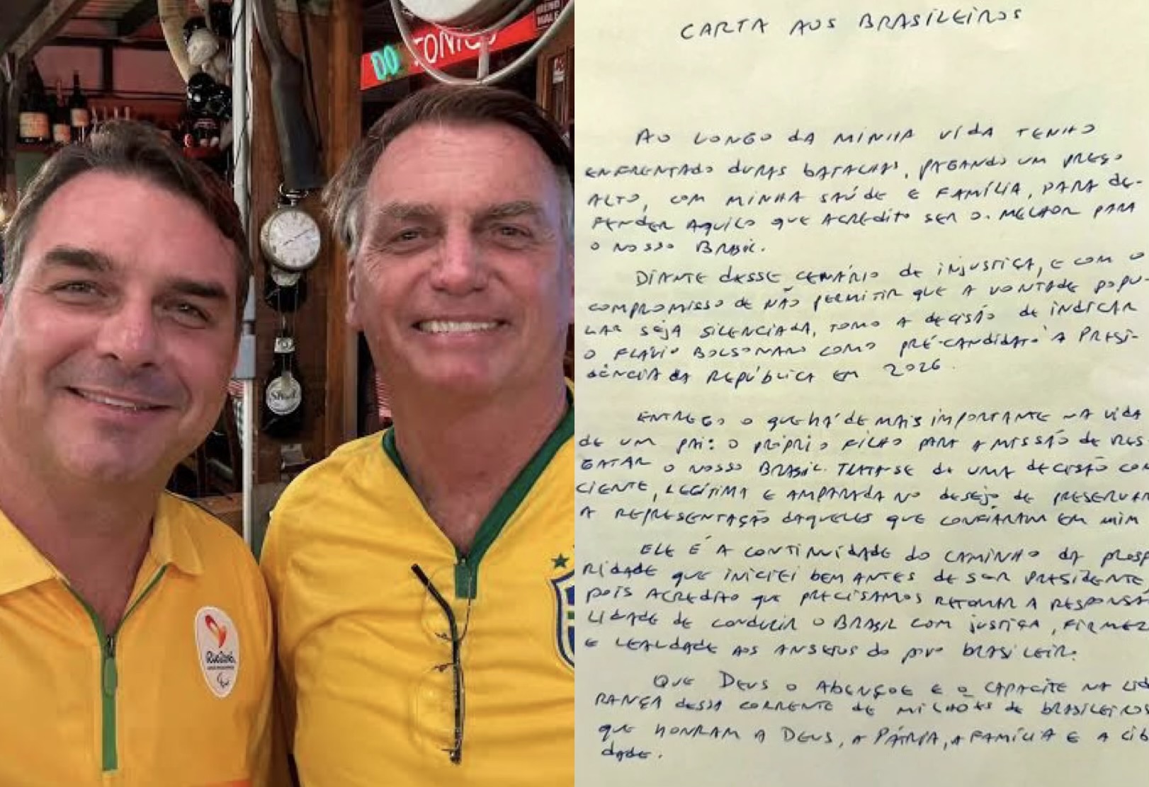 Impedido de visitar o pai no Dia dos Pais, Flávio Bolsonaro escreve carta emocionada a Jair: “Até breve” Impedido de visitar o pai no Dia dos Pais, Flávio Bolsonaro escreve carta emocionada a Jair: “Até breve”