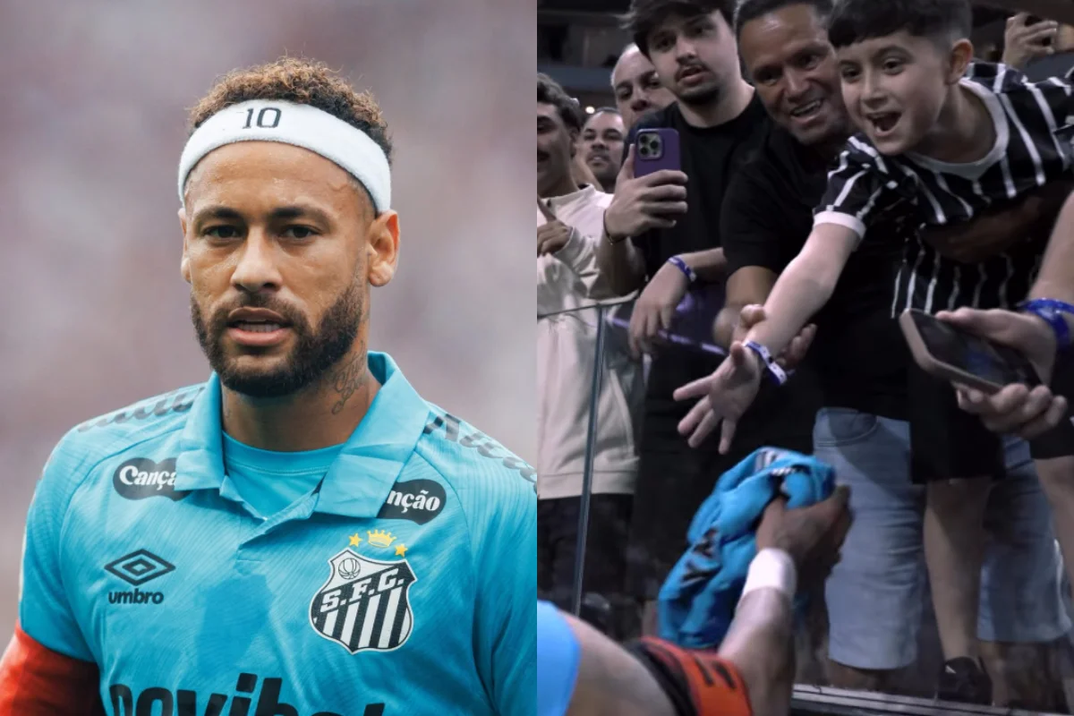Neymar defende criança corintiana hostilizada após receber sua camisa na Neo Química Arena Neymar defende criança corintiana hostilizada após receber sua camisa na Neo Química Arena