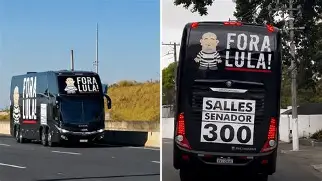 Justiça Eleitoral manda Ricardo Salles retirar “Fora Lula” de ônibus de campanha