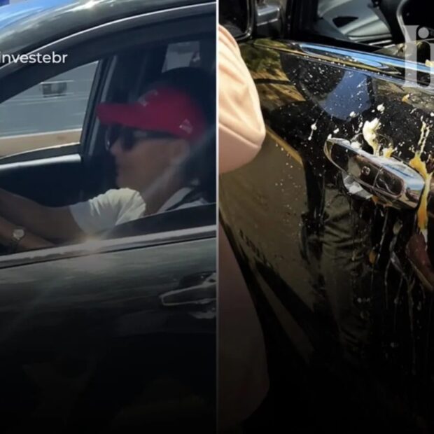 Carro de Janja é atingido por ovos durante ato político em Brasília