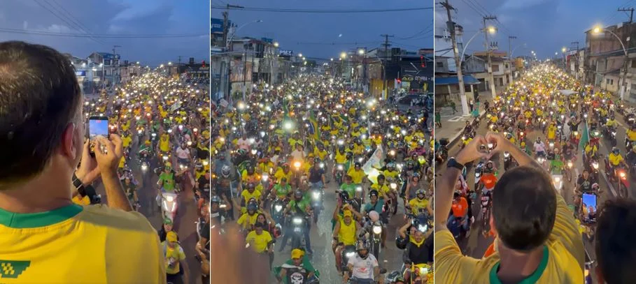 Flávio Bolsonaro arrasta multidão em motociata em Belém e fortalece campanha no Pará Flávio Bolsonaro arrasta multidão em motociata em Belém e fortalece campanha no Pará