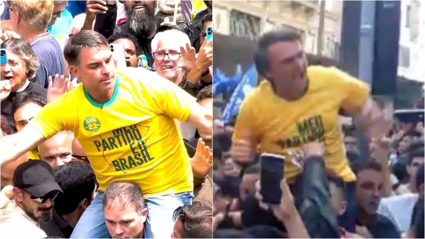 FLÁVIO BOLSONARO REFAZ TRAJETO DA FACADA E DIZ: “COMPLETEI O TRAJETO QUE MEU PAI NÃO CONSEGUIU” FLÁVIO BOLSONARO REFAZ TRAJETO DA FACADA E DIZ: “COMPLETEI O TRAJETO QUE MEU PAI NÃO CONSEGUIU”