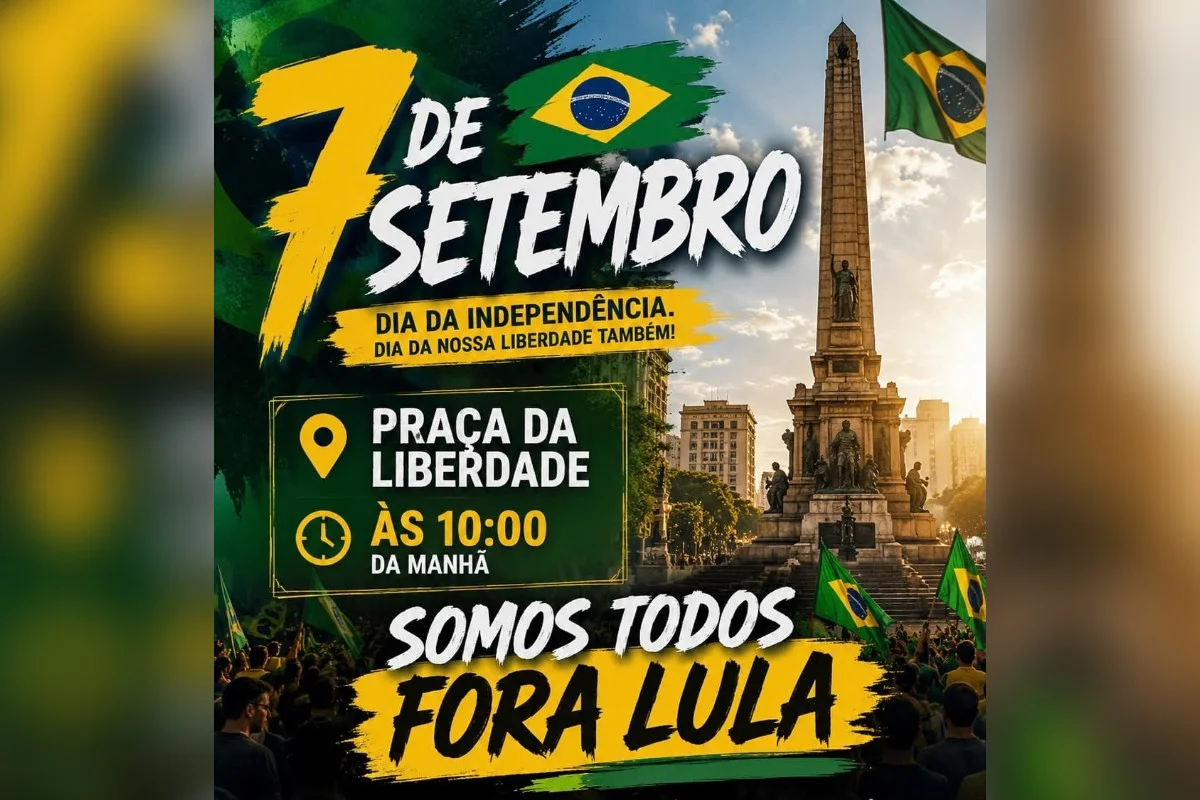 FLÁVIO ROSCOE CONFIRMA PRESENÇA EM ATO “FORA LULA” E TRANSFORMA 7 DE SETEMBRO EM PALCO DA DISPUTA PELA DIREITA EM MINAS