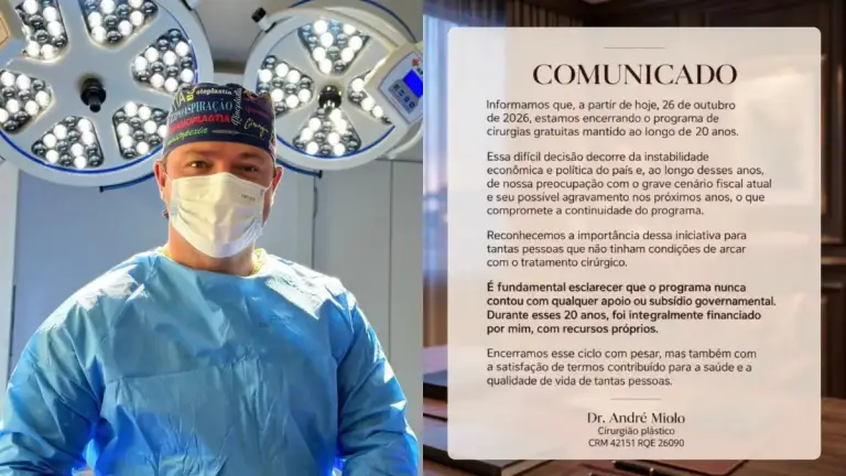 Tristeza e preocupação: cirurgião encerra projeto de cirurgias gratuitas após 20 anos, e decisão expõe a fragilidade da solidariedade no Brasil Tristeza e preocupação: cirurgião encerra projeto de cirurgias gratuitas após 20 anos, e decisão expõe a fragilidade da solidariedade no Brasil