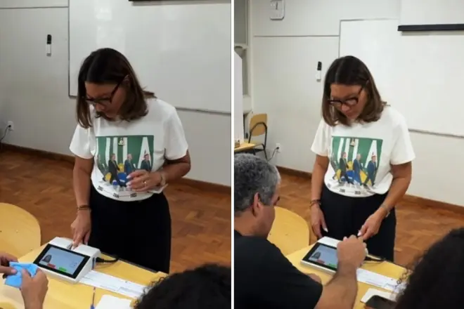 Biometria de Janja falha durante votação em São Paulo e cena chama atenção nas redes Biometria de Janja falha durante votação em São Paulo e cena chama atenção nas redes